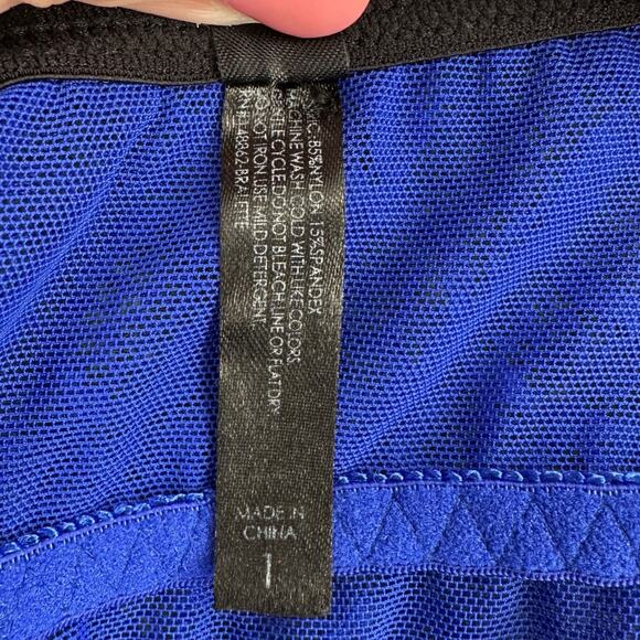 Torrid Blue Bralette Lace Black Trim Lingerie Intimate Bralette Womens Size 1 - Picture 4 of 4